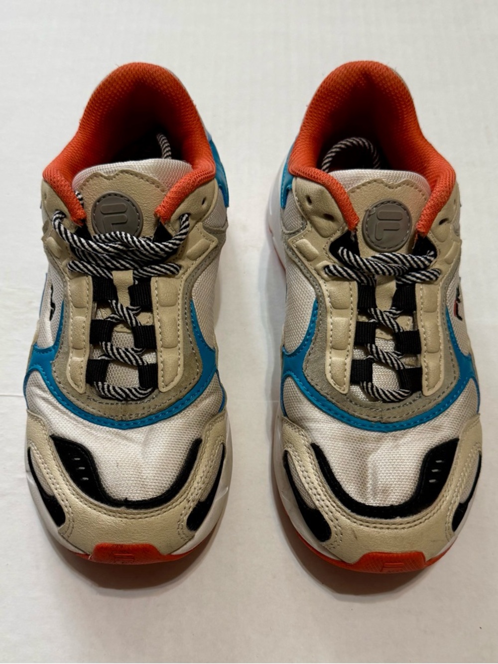 FILA Ray Tracer Chunky Sneakers White Blue Orange Women's 6 - Picture 3 of 6